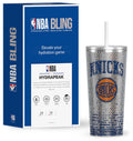 Hydrapeak x NBA Officially Licensed New York Knicks 25 oz Rhinestone Bling Tumbler with Straw Lid Glitter Leakproof Stainless Steel Water Bottle